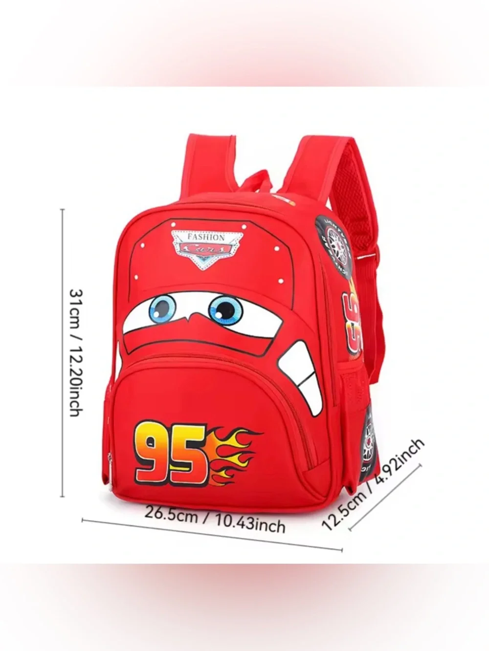 Lightning McQueen car-shaped pattern splash-proof lightweight backpack for boys